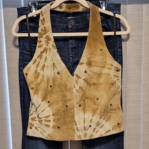 EUC/ DELIA'S SUEDE HALTER  CROP TOP